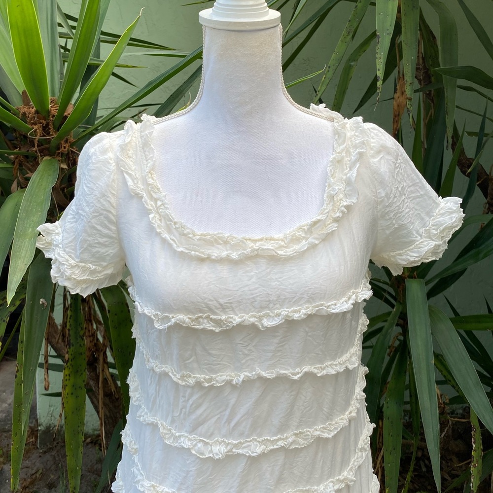 J Crew Cream Ruffle Dress - Picture 7 of 12